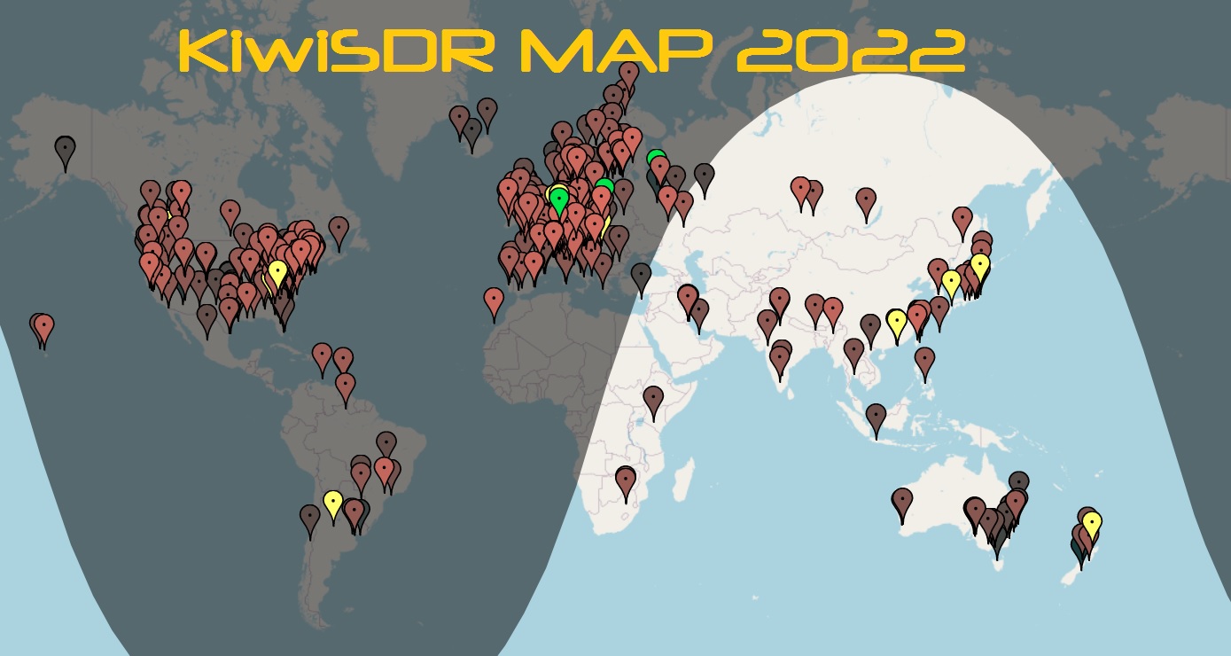 KiwiSDR Map of Radio Servers World wide